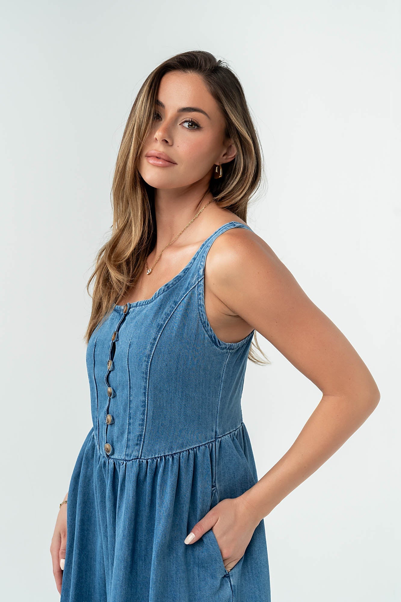 Jacklyn Denim Midi Dress