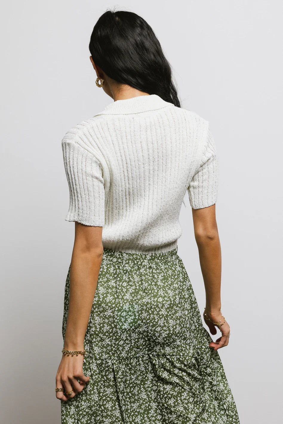Millie Knit Sweater Top in Off White FINAL SALE