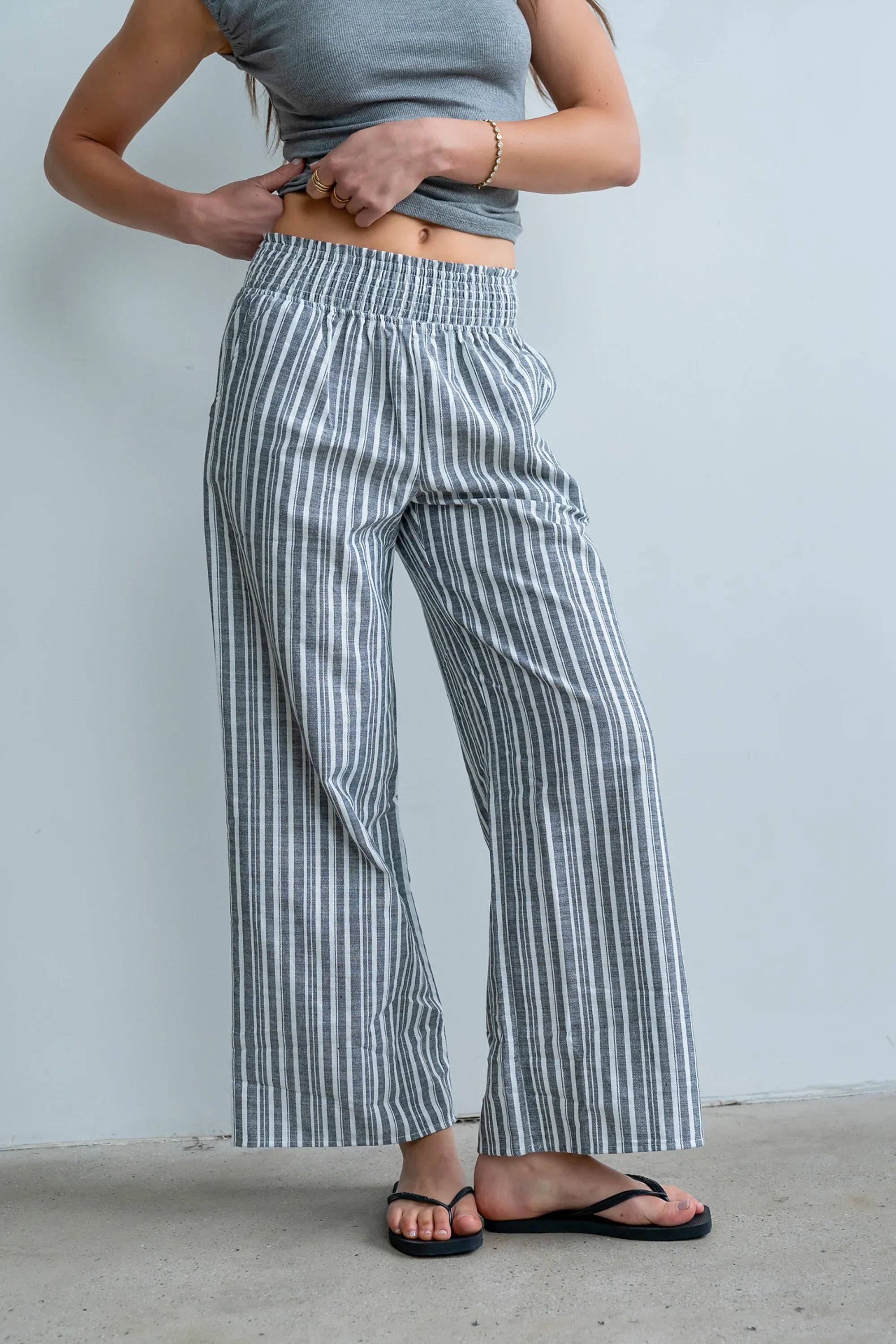 Indiana Striped Pants in Black