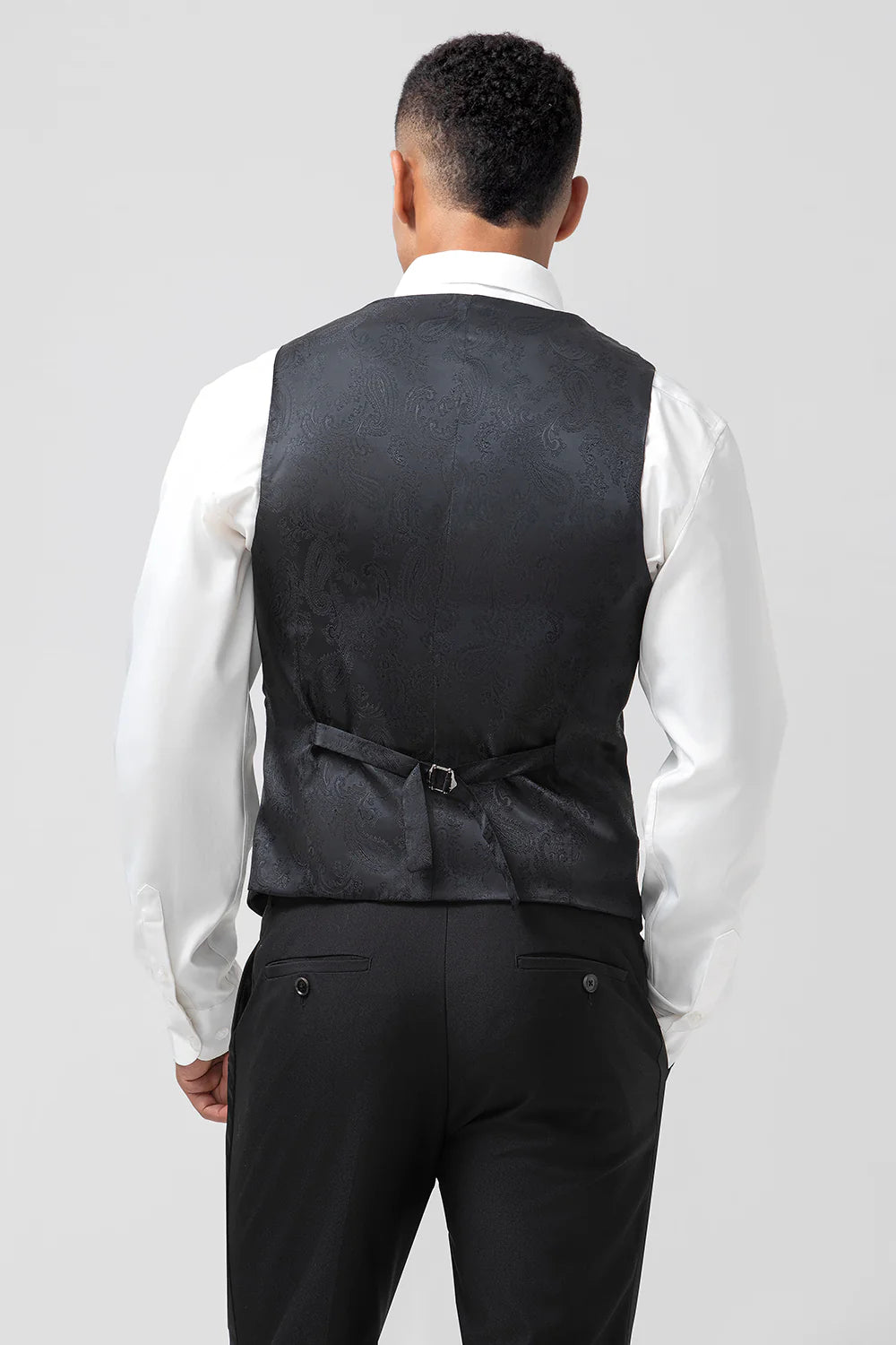 Mens Black Shawl Lapel Single Breasted 3 Piece Wedding Suits