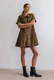 Camryn Collared Baby Doll Dress in Leopard FINAL SALE