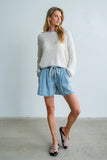 Ariel Contrast Sweater in Ivory