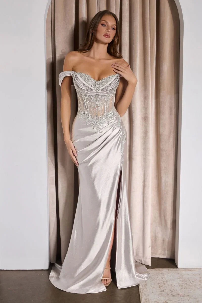 Jessamyn Gown Off The Shoulder Fitted Dress