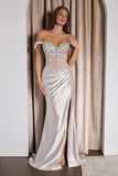 Jessamyn Gown Off The Shoulder Fitted Dress