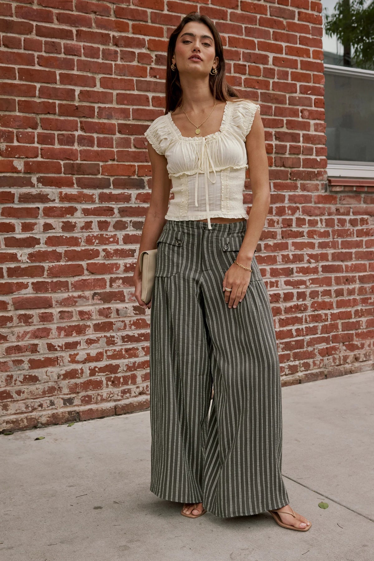 Mayson Wide Leg Pants in Olive FINAL SALE