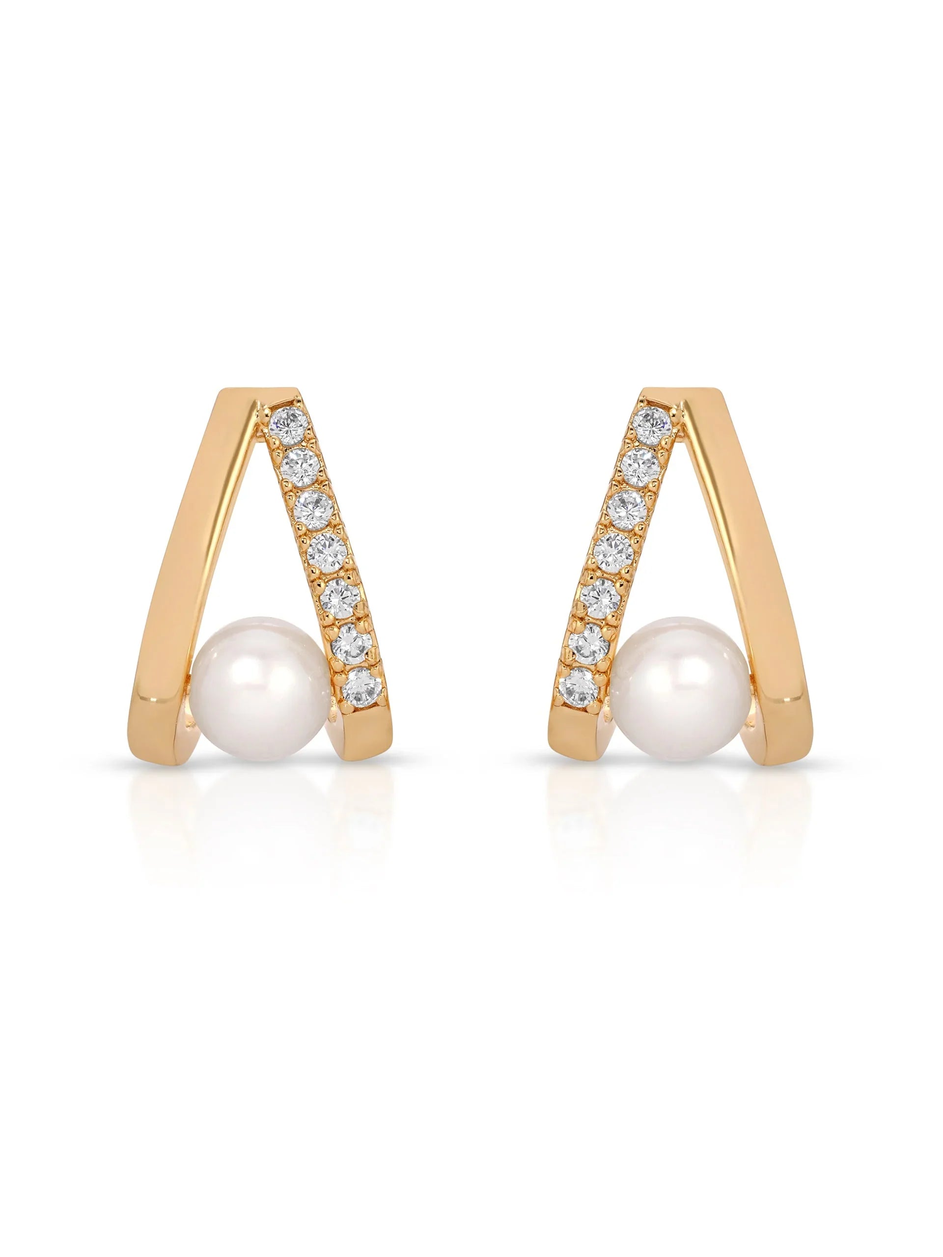 Pavé and Pearl Earrings