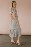 Willa Ruffle Dress in Sage FINAL SALE