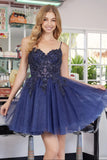 ROSEMARY A LINE MINI DRESS NAVY BLUE