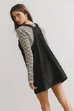 Reid Corduroy Overall Dress in Black FINAL SALE