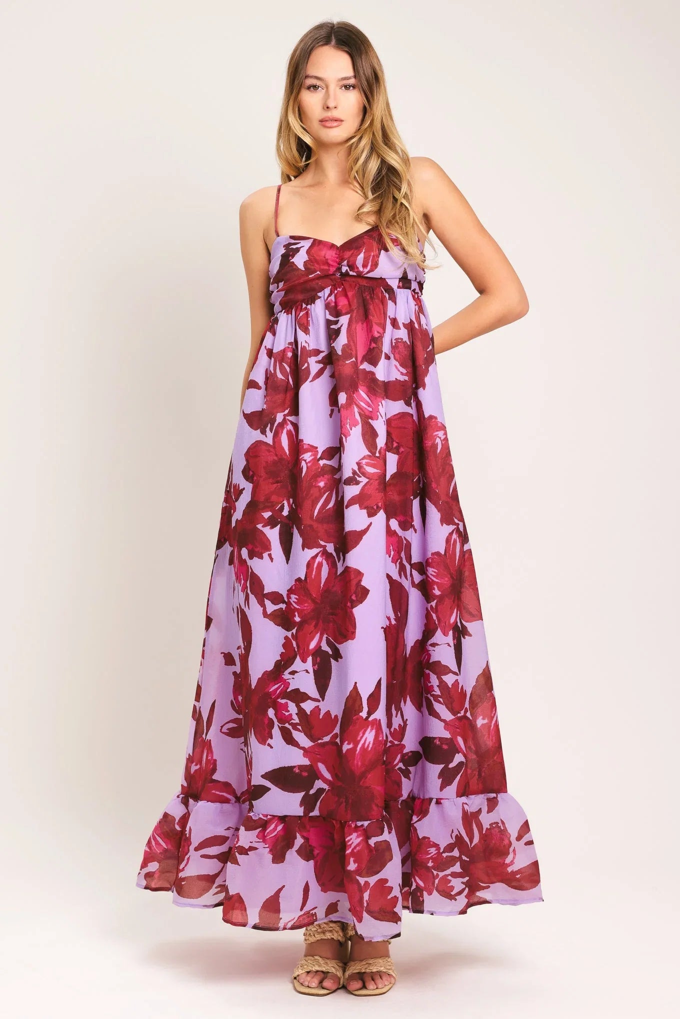 LOVE BLOSSOM FLORAL MAXI DRESS