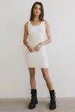 Vale Textured Knit Mini Dress in Cream FINAL SALE