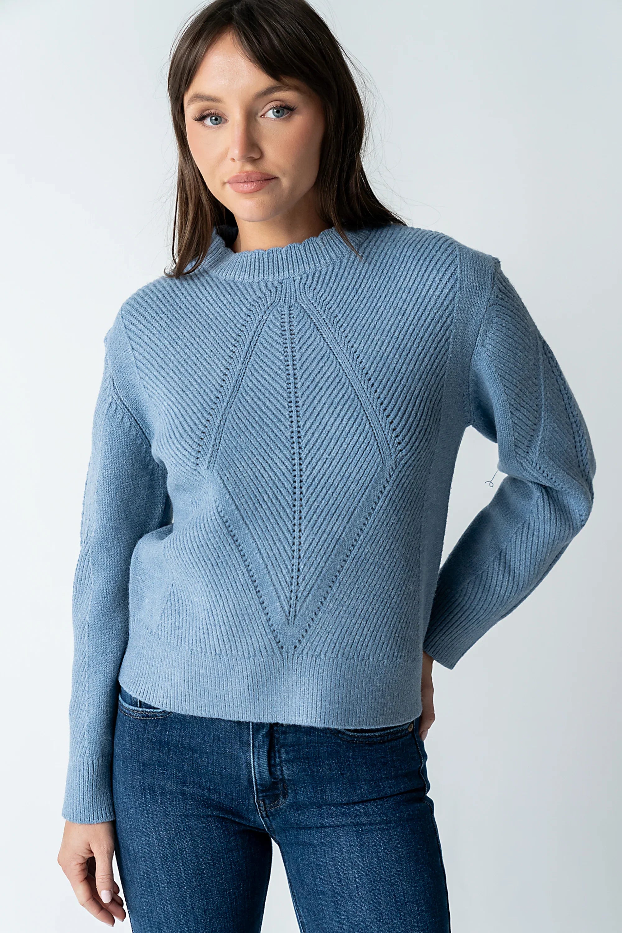 Bostyn Knit Sweater in Blue FINAL SALE