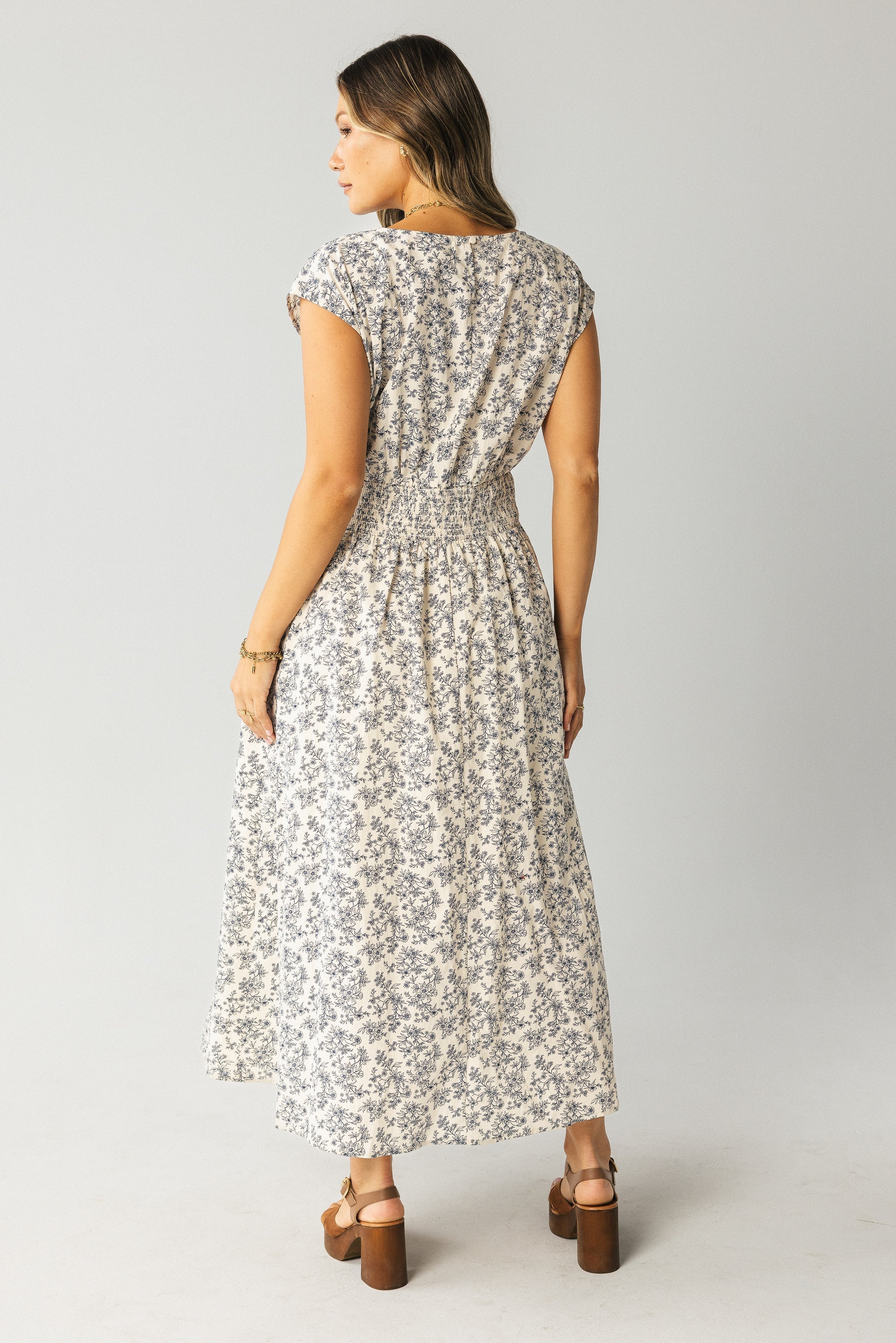 Heather Floral Maxi Dress in Blue FINAL SALE