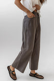 Casey Cropped Wide Leg Pants in Grey FINAL SALE