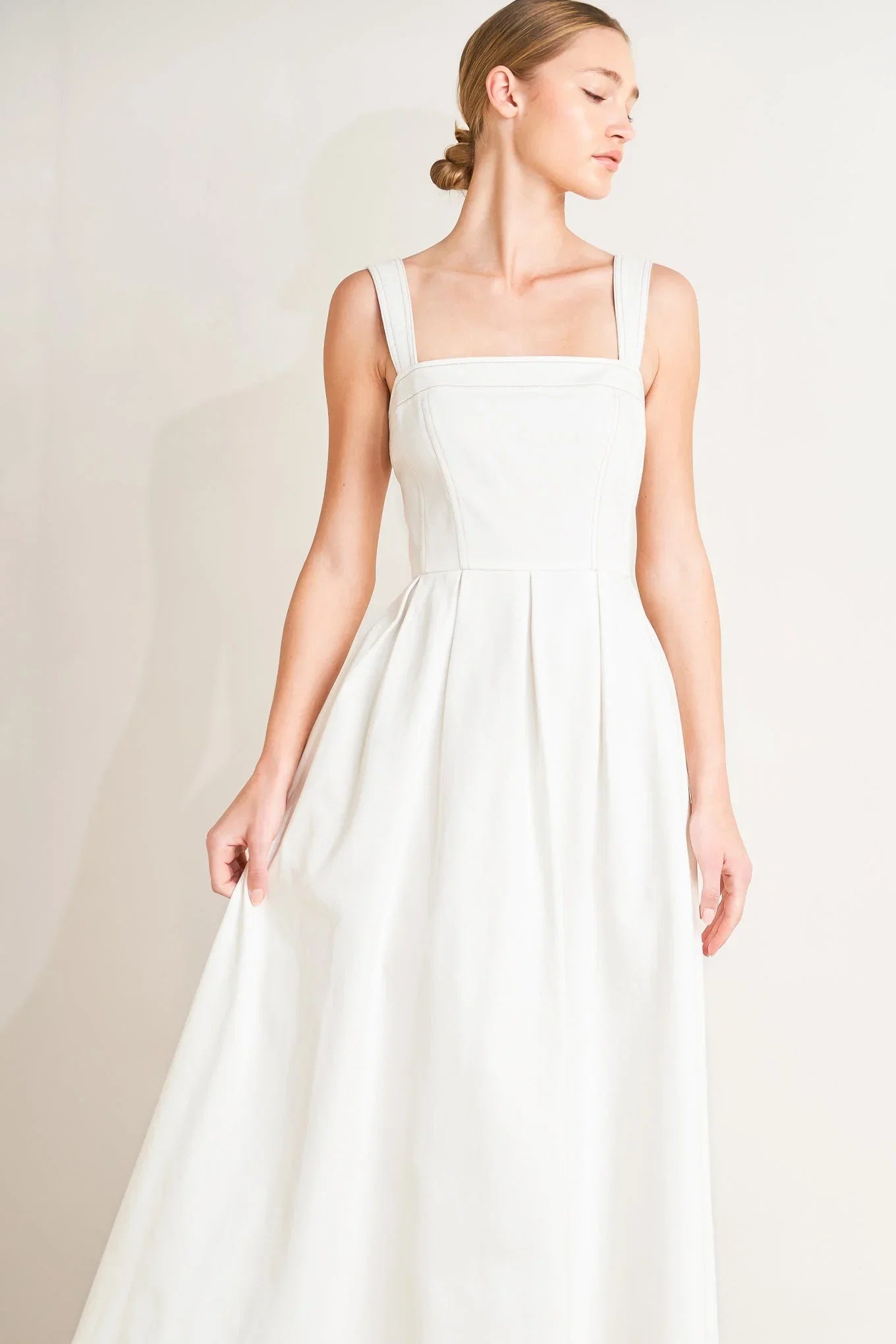 SERENE CHARM OFF WHITE MIDI DRESS FINAL SALE