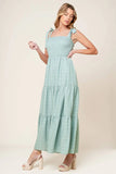 OCEAN BREEZES DUSTY TEAL MAXI DRESS