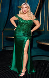 PHILIPPA GOWN OFF THE SHOULDER LACE SATIN DRESS