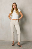 Nyla Straight Leg Jeans in Beige FINAL SALE