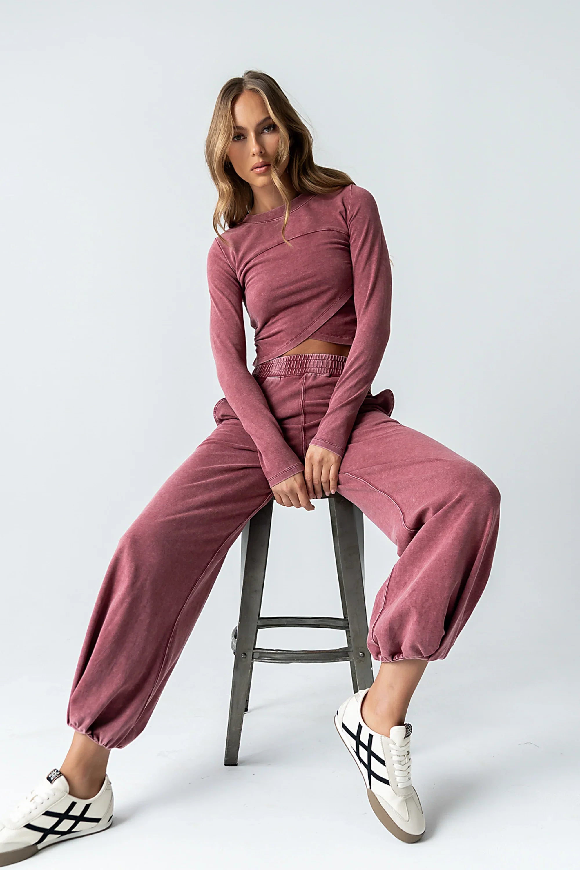 Kassie Joggers in Berry FINAL SALE