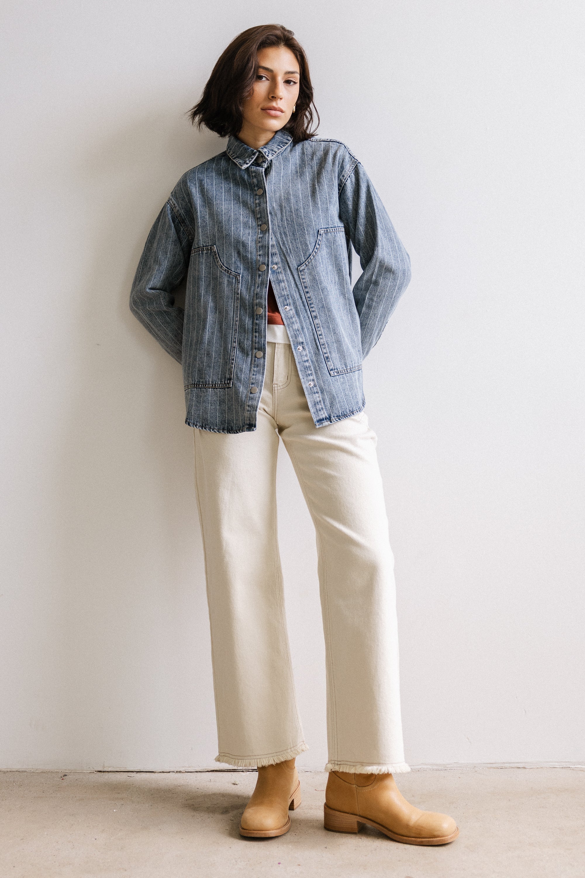 Kandy Striped Denim Shacket