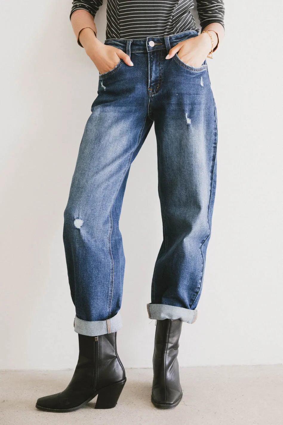 Tara Cuffed Barrel Jeans FINAL SALE