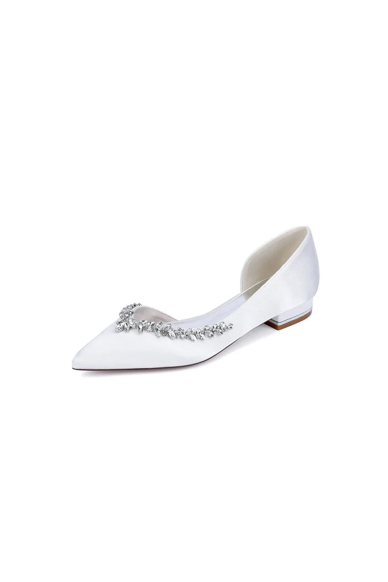 Silver Satin High Heels with Crystal Embellishments 18448 11YK