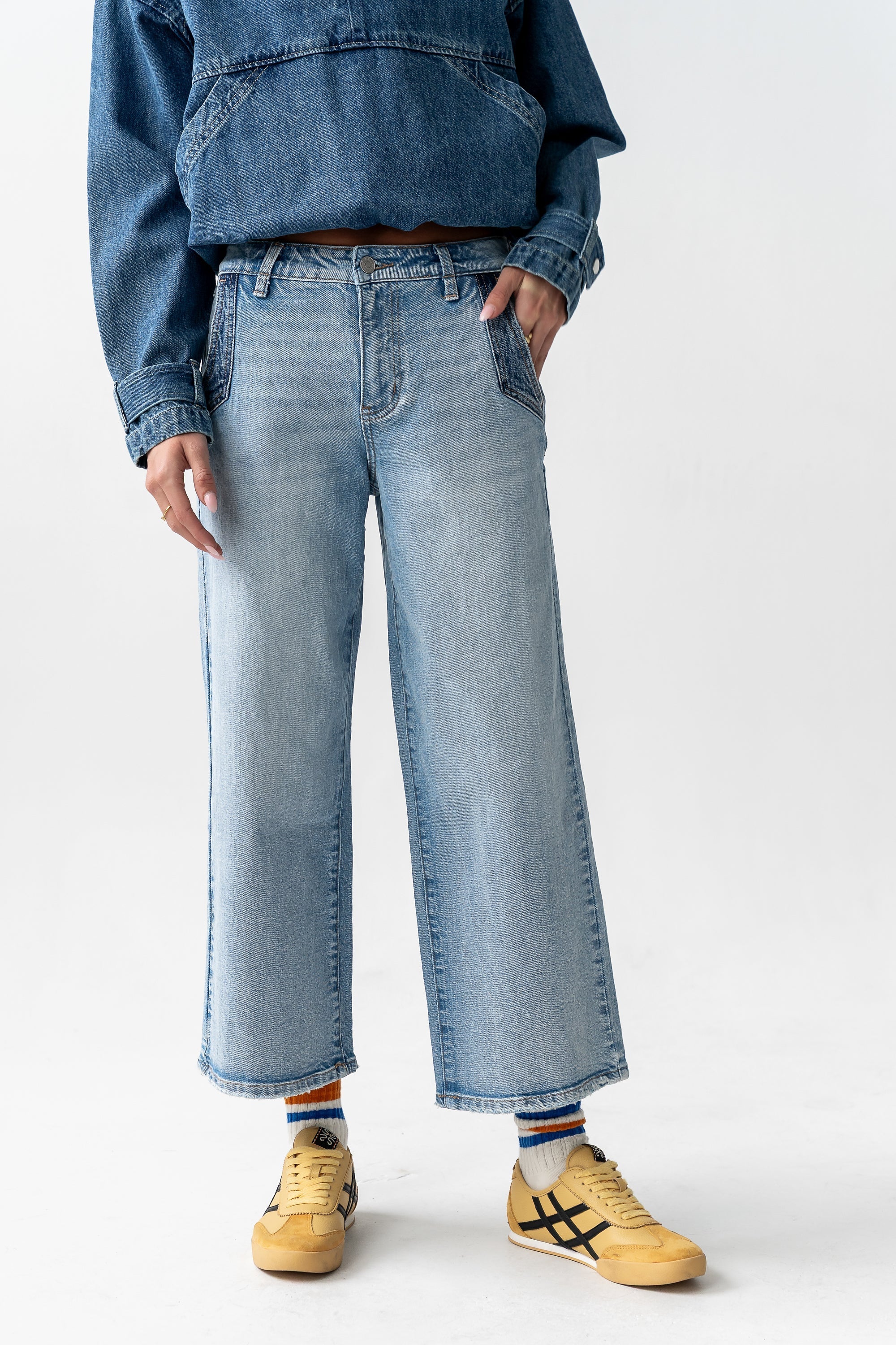 Corina Cropped Wide Leg Jeans