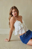 Dina Tiered Ruffle Tie Tank Top