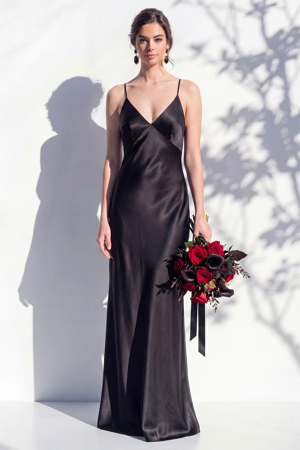 Satin Spaghetti Straps Sheath Sage Bridesmaid Dress