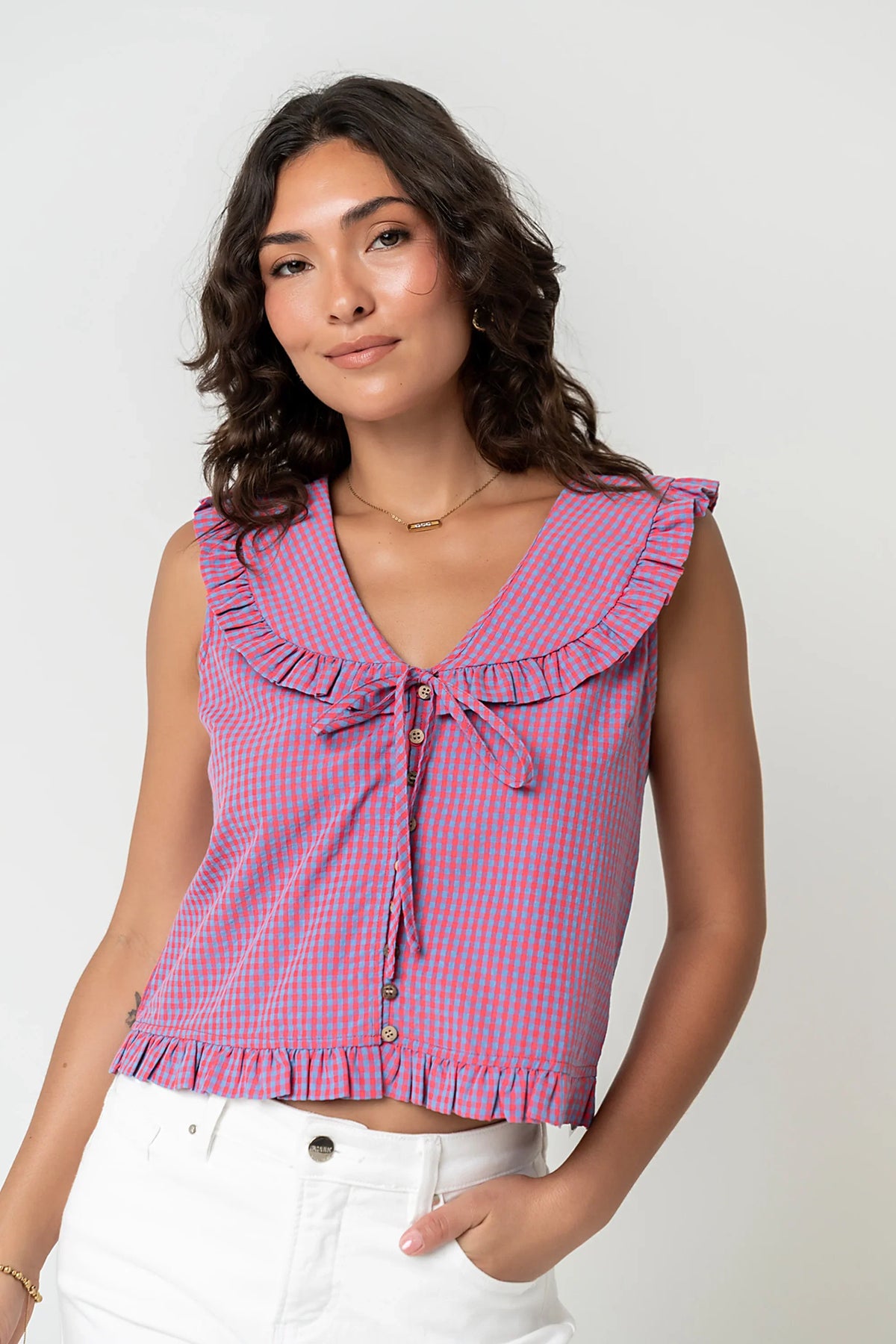 Jordie Gingham Top