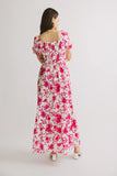 Mellanie Floral Maxi Dress in Fuchsia FINAL SALE