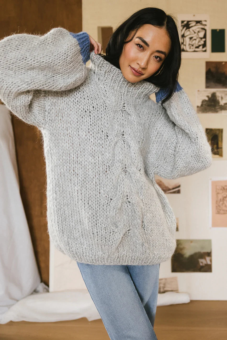 Anastasia Knit Sweater in Grey FINAL SALE