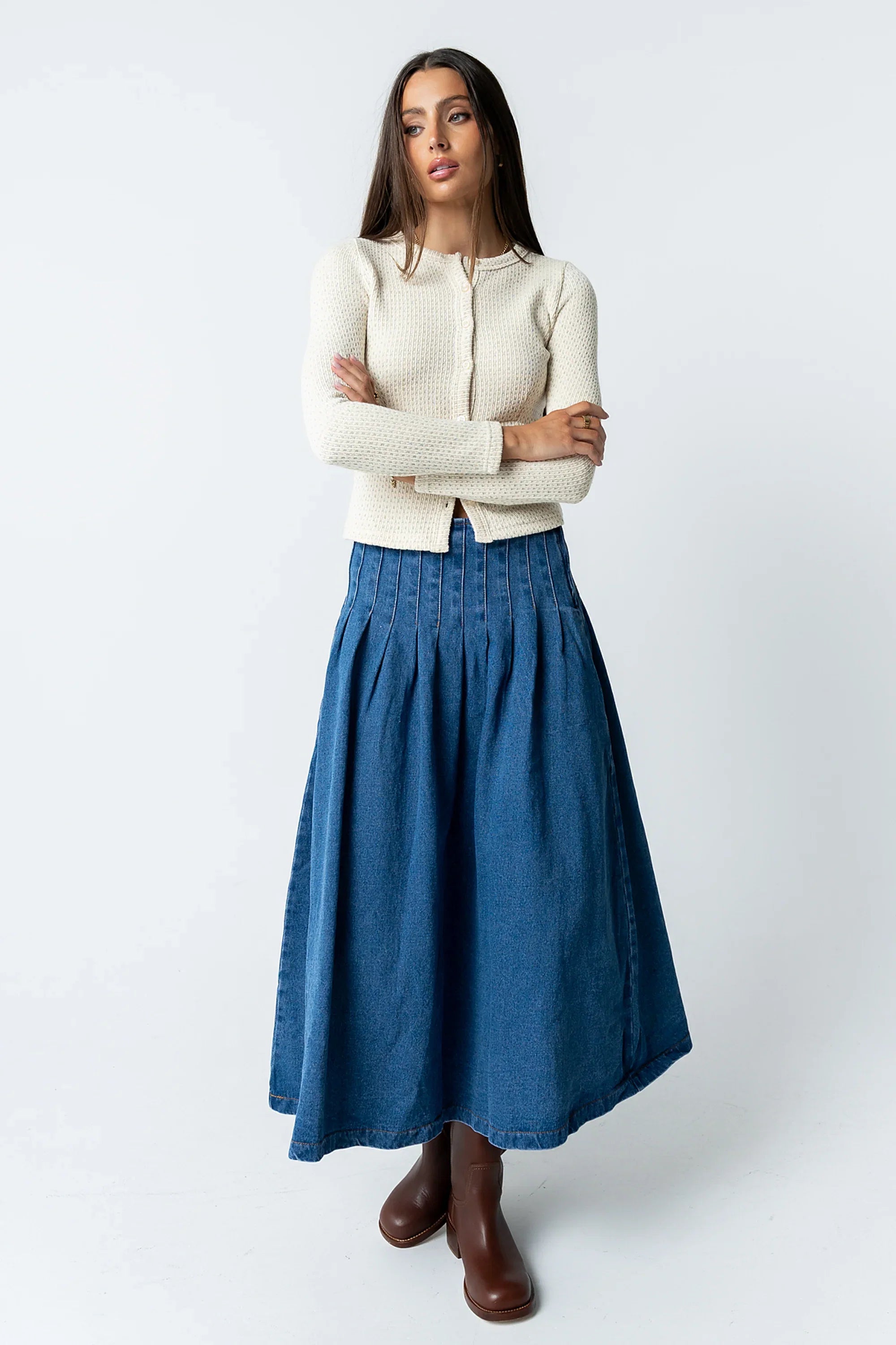 Lola Denim Midi Skirt
