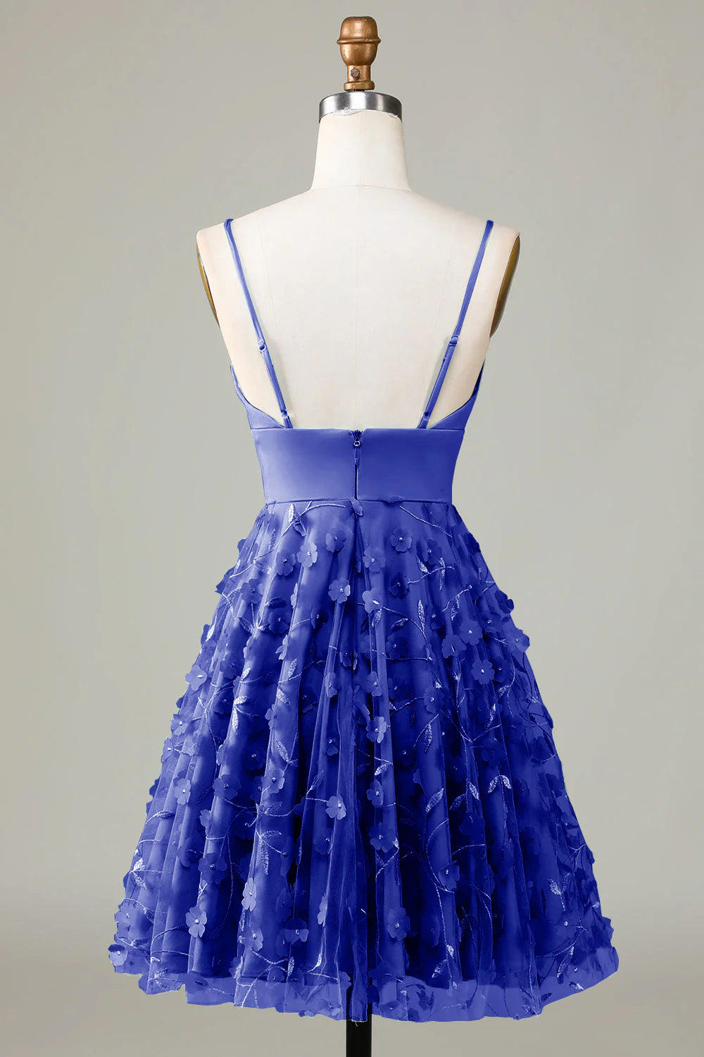 A Line Spaghetti Straps Short Homecoming Dress With Appliques