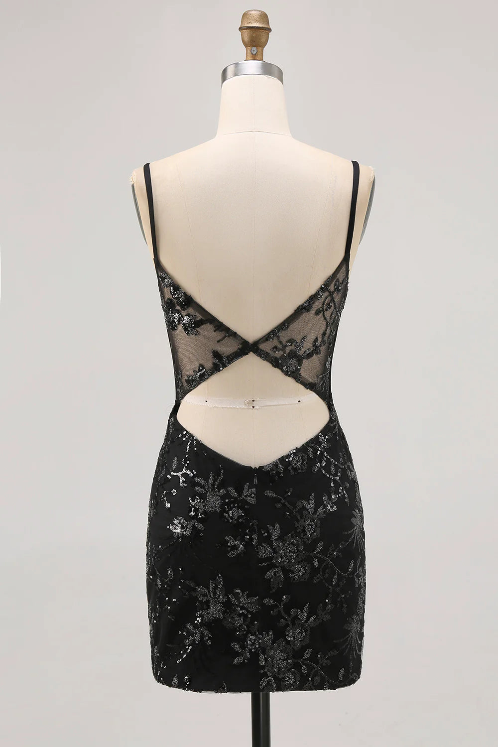 Dark Green Sequins Sheer Corset Tight Short Homecoming Dress