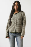 Lola Striped Sweater in Olive