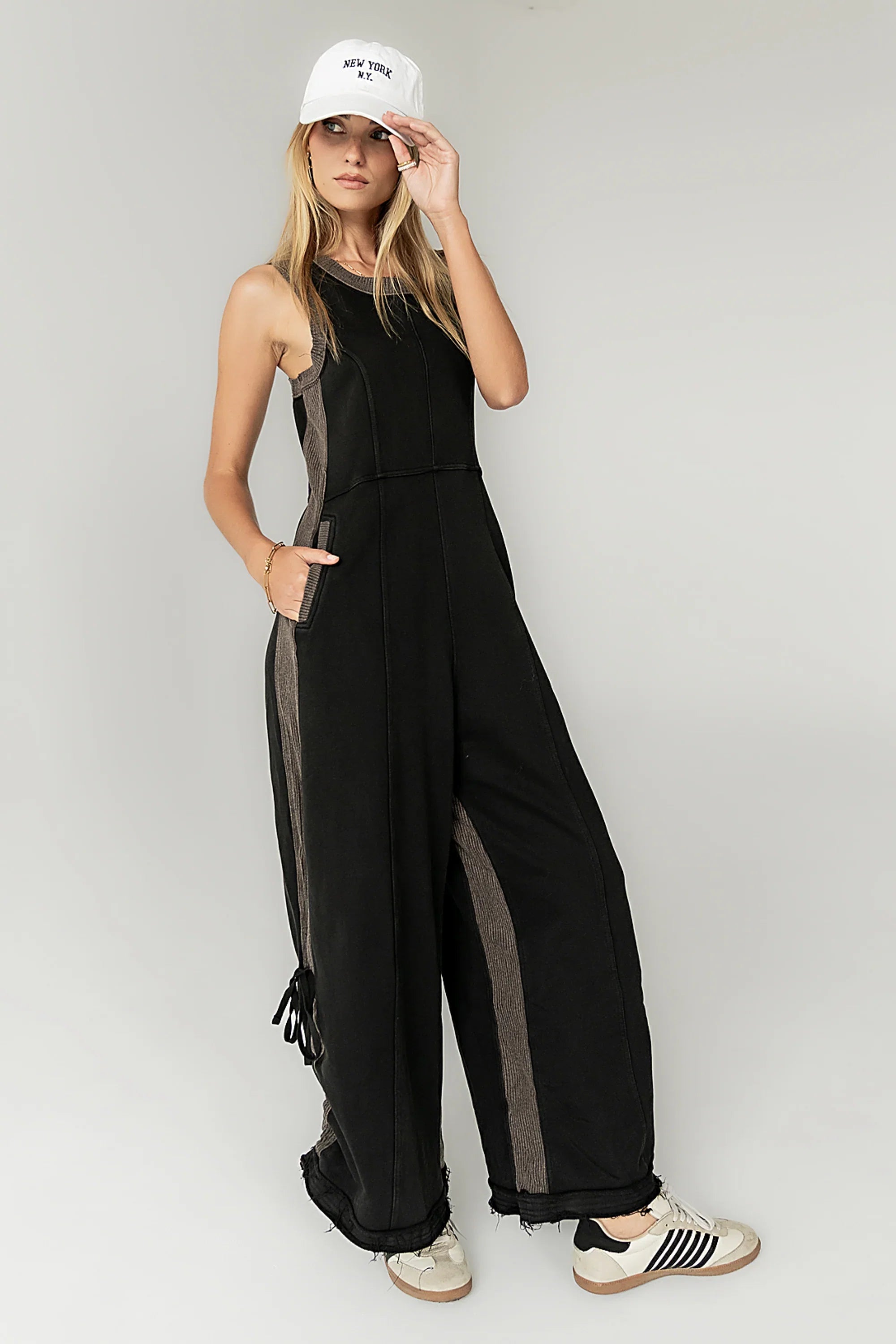 Tristan Knit Jumpsuit in Charcoal