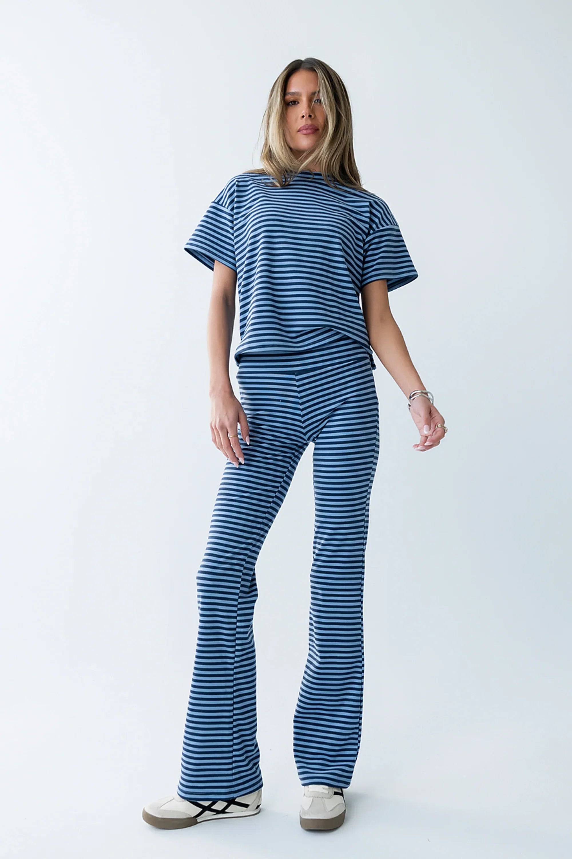 Jannet Striped Pants in Navy