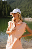 Emory Quarter Zip Dress in Coral FINAL SALE