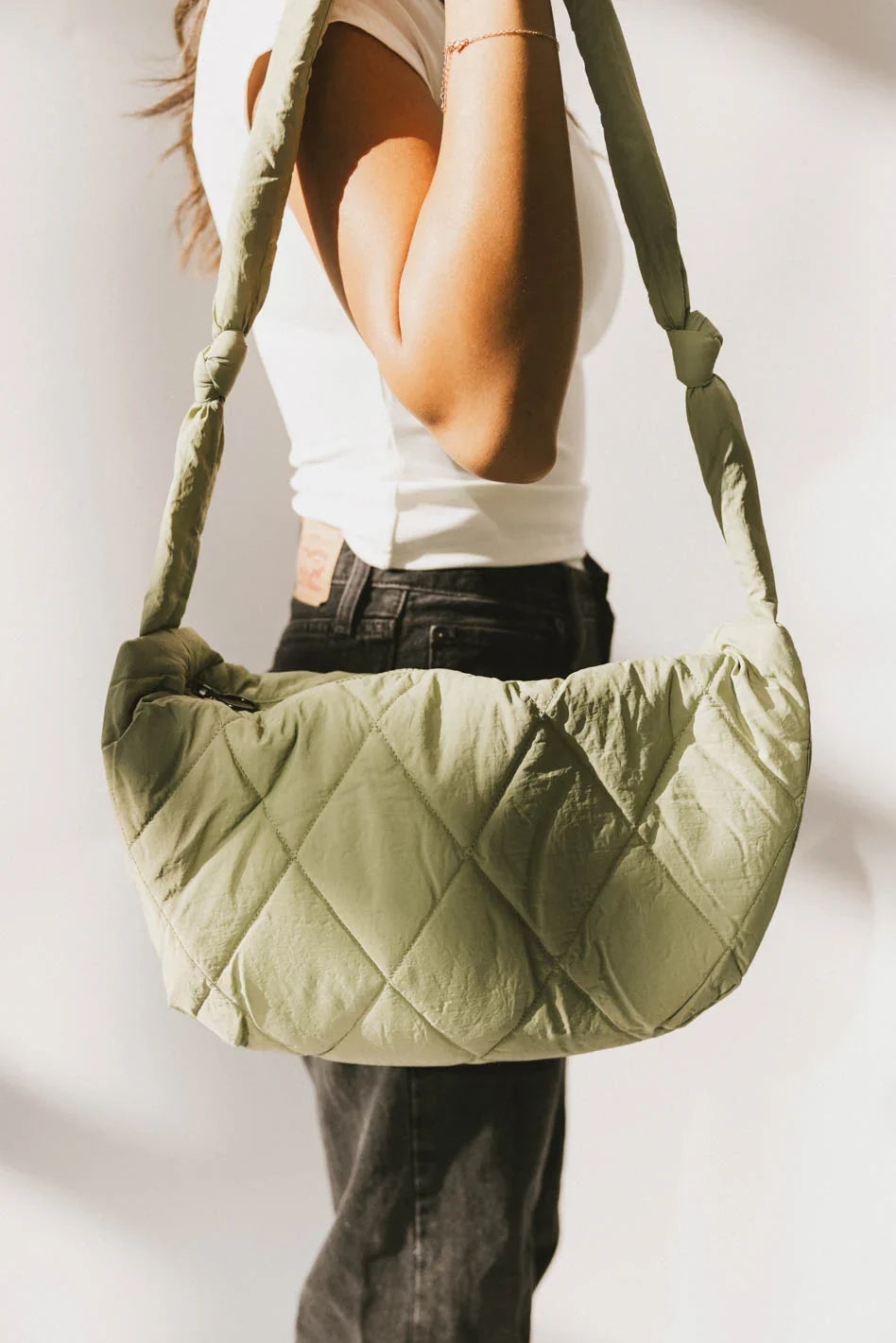 Whimsy Quilted Bag in Sage FINAL SALE