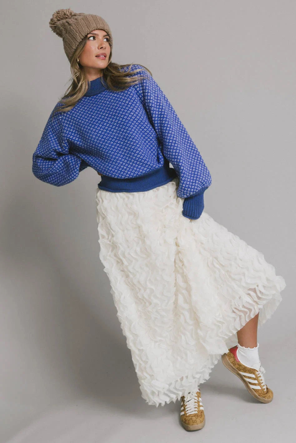 Yani Ruffle Tulle Maxi Skirt in Cream FINAL SALE
