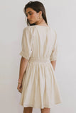 Lorna Mini Dress in Natural FINAL SALE