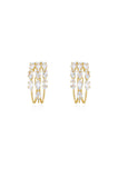 Multi Crystal Huggie Hoop Earrings