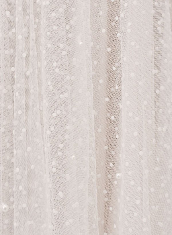 A Line Sweetheart Sleeveless Tulle Tea Length Wedding Dresses With Pleated
