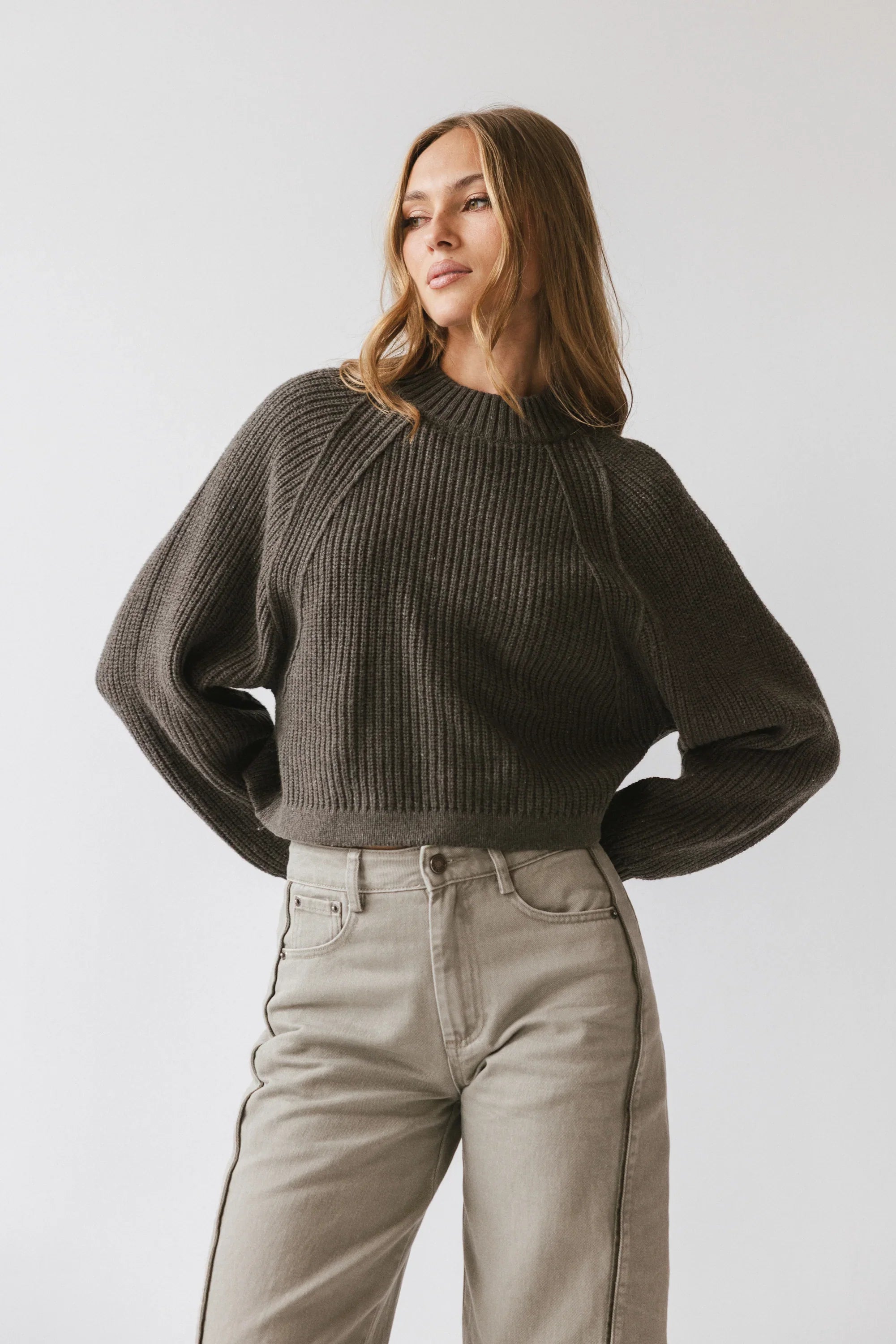 Shayla Knit Sweater in Charcoal