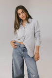 Mada Fleece Button Up in Grey FINAL SALE