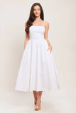 CLOUD PETAL WHITE DENIM MIDI DRESS FINAL SALE