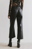 Sadie Wide Leg Pants in Black Leather FINAL SALE