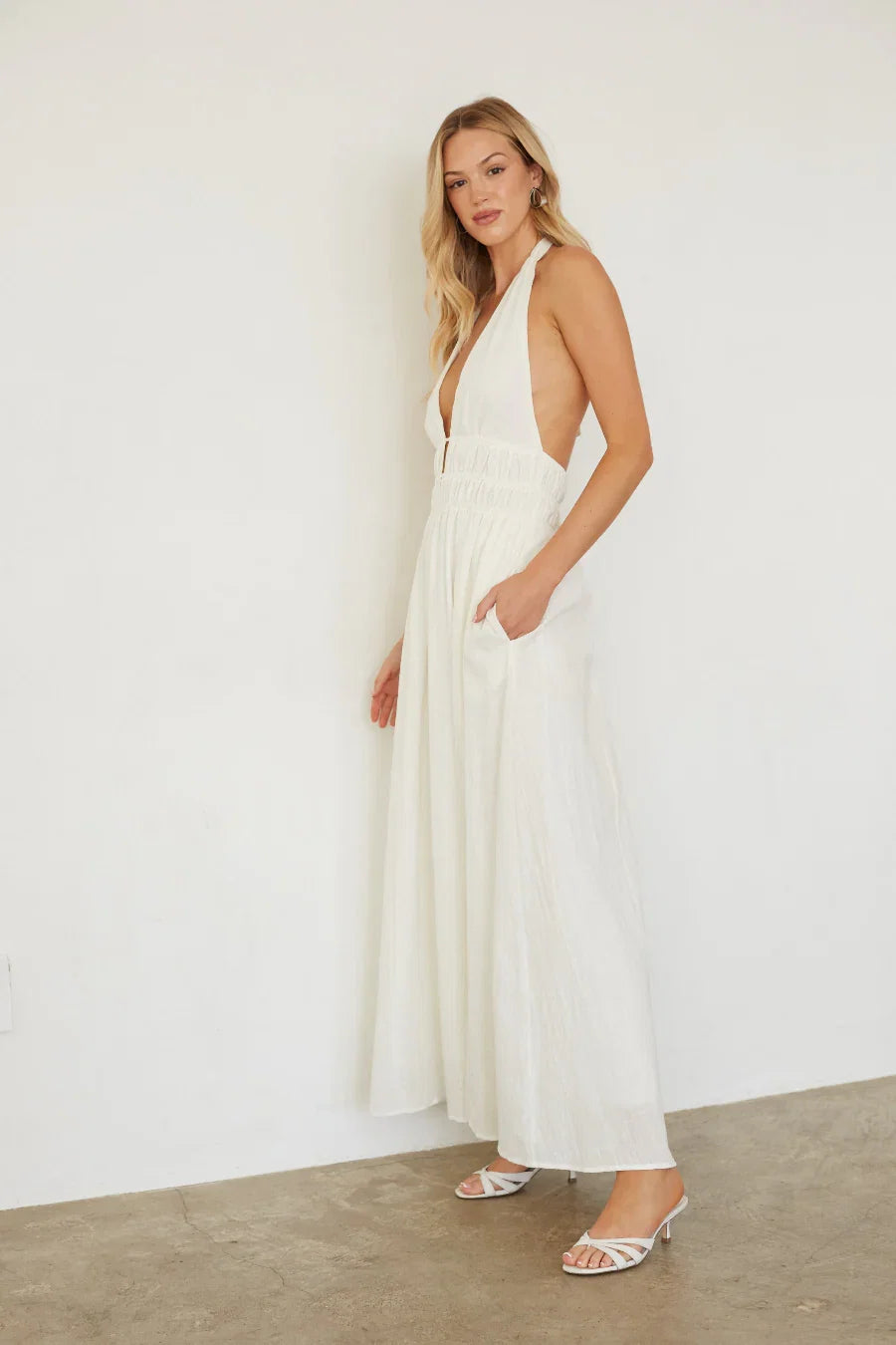 Arden Linen Halter Maxi Dress