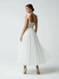 Sex Short White Wedding Dresses With Tulle Tea Length